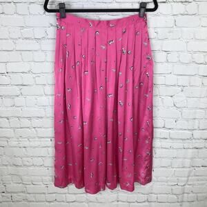 Chaus Vintage Pink Skirt Keyboard Print Waist 28"